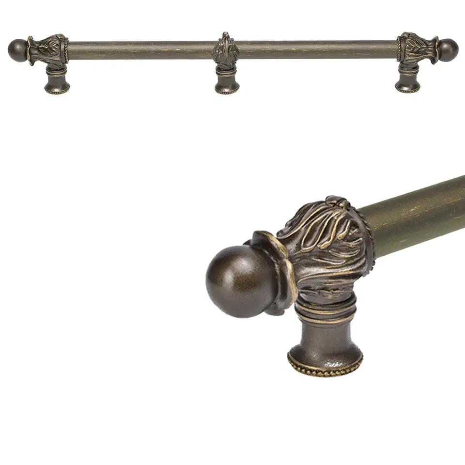 Carpe Diem Acanthus II Romanesque Style Appliance/Long Pull and Center Brace - 5/8" Smooth Bar by Carpe Diem