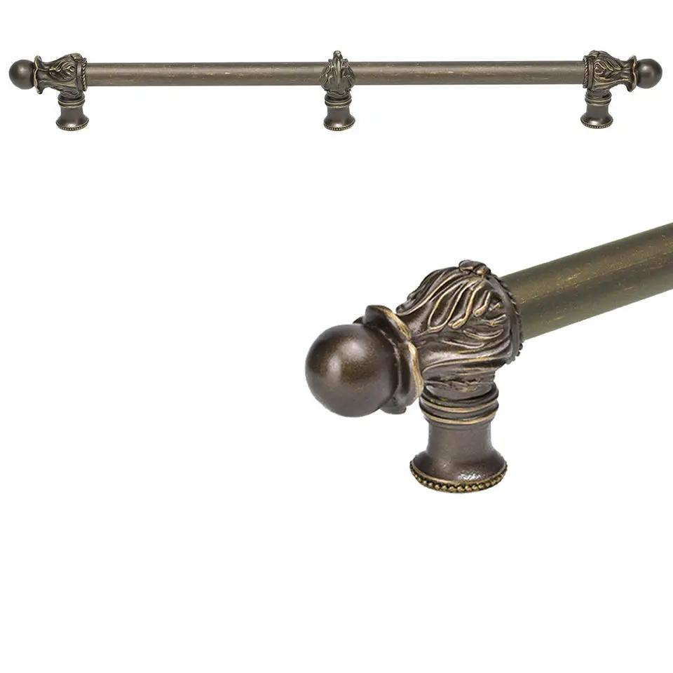 Carpe Diem Acanthus II Romanesque Style Appliance/Long Pull and Center Brace - 5/8" Smooth Bar by Carpe Diem