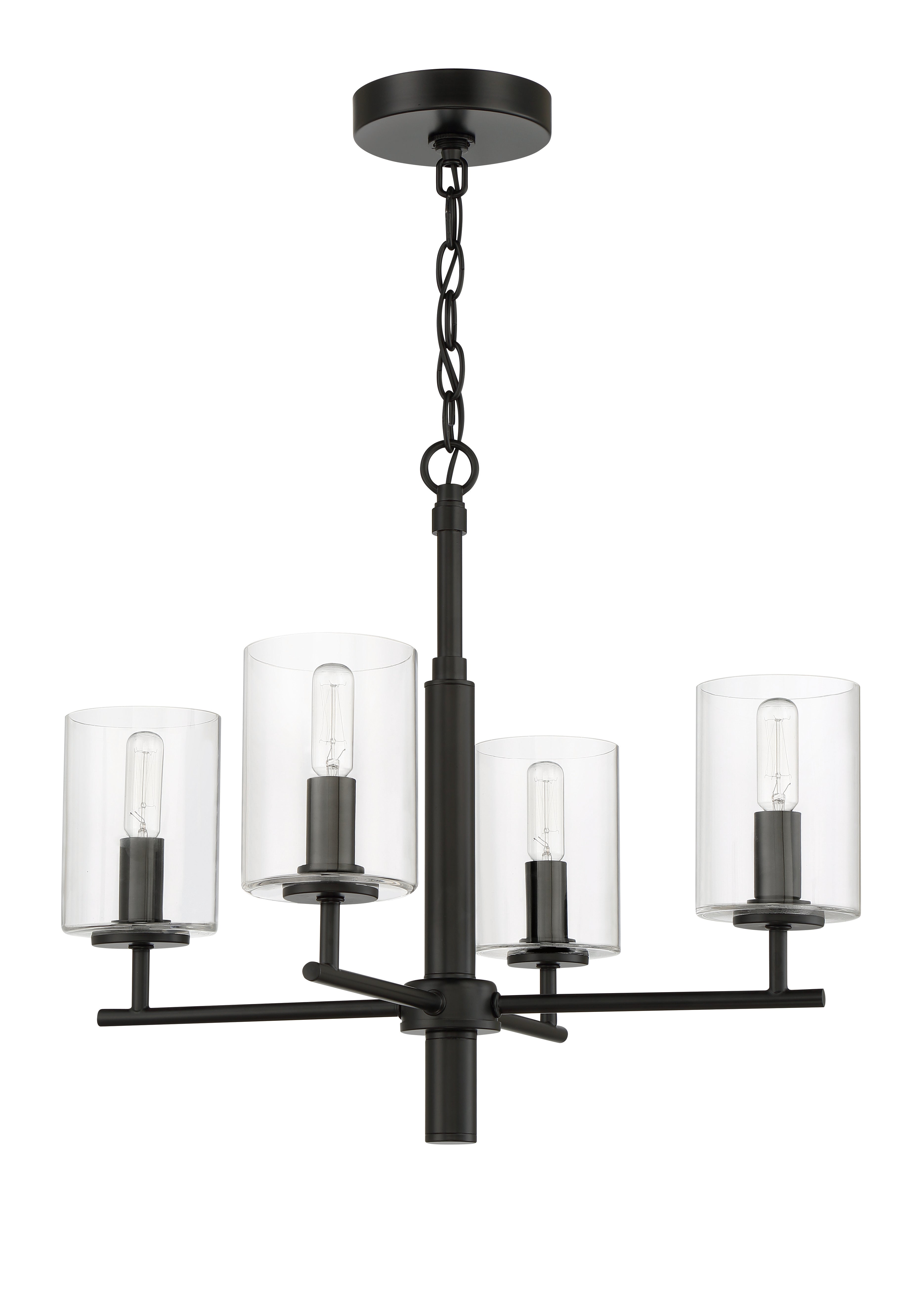 flat black chandeliers
