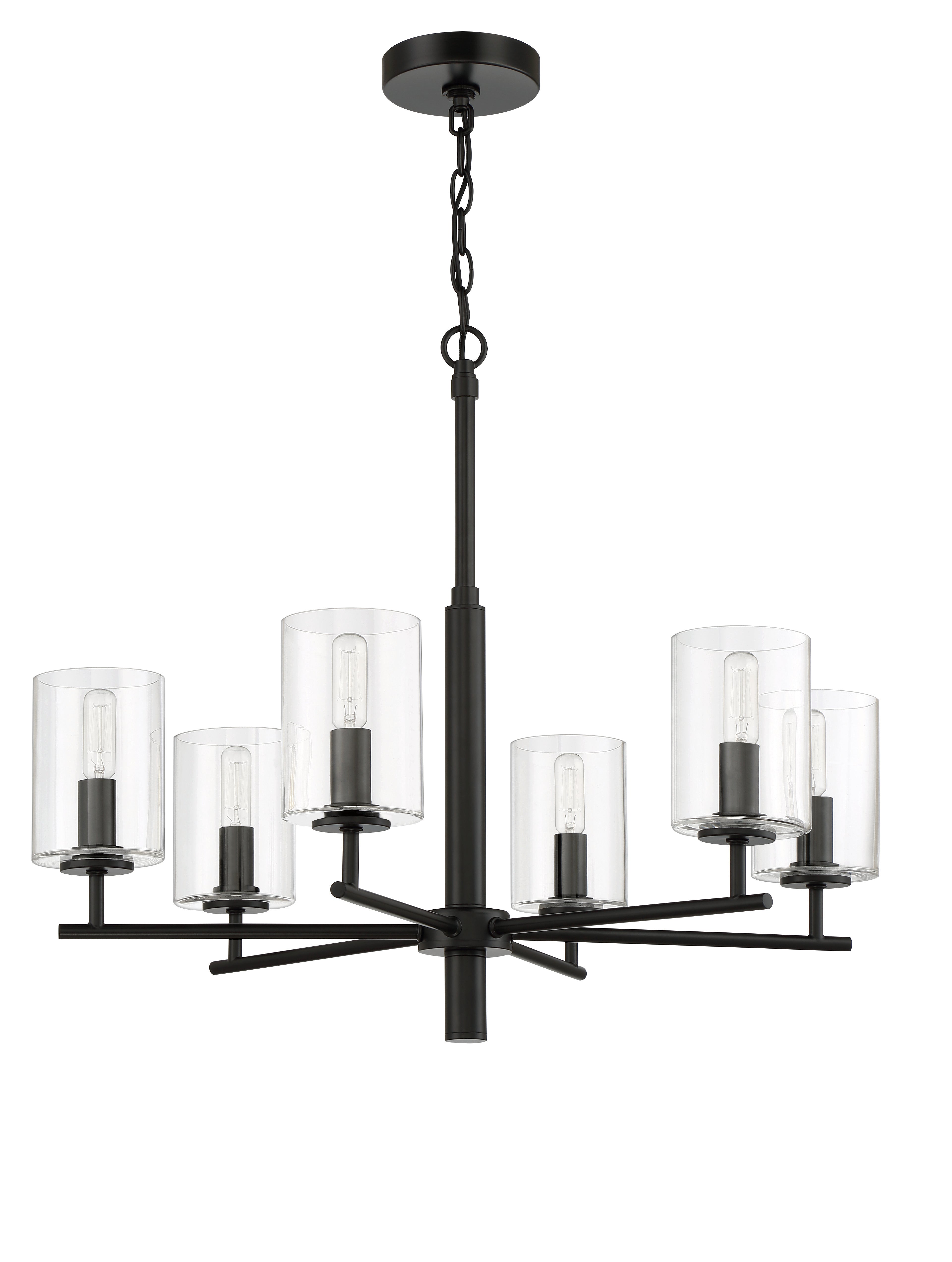 flat black chandeliers