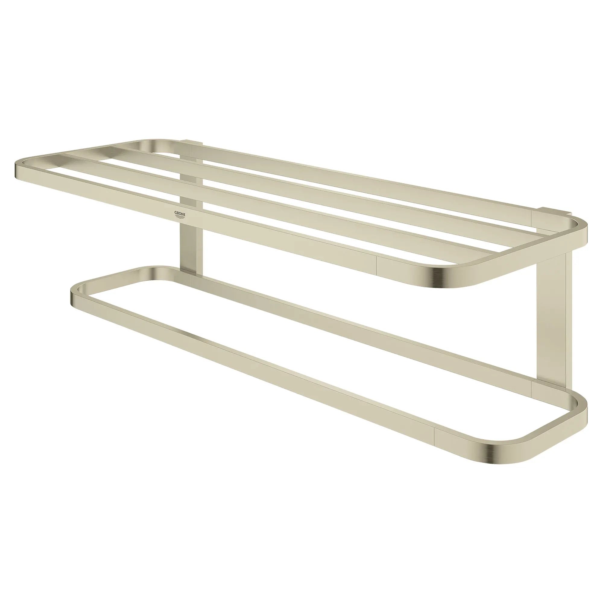 brushed nickel towel rack
