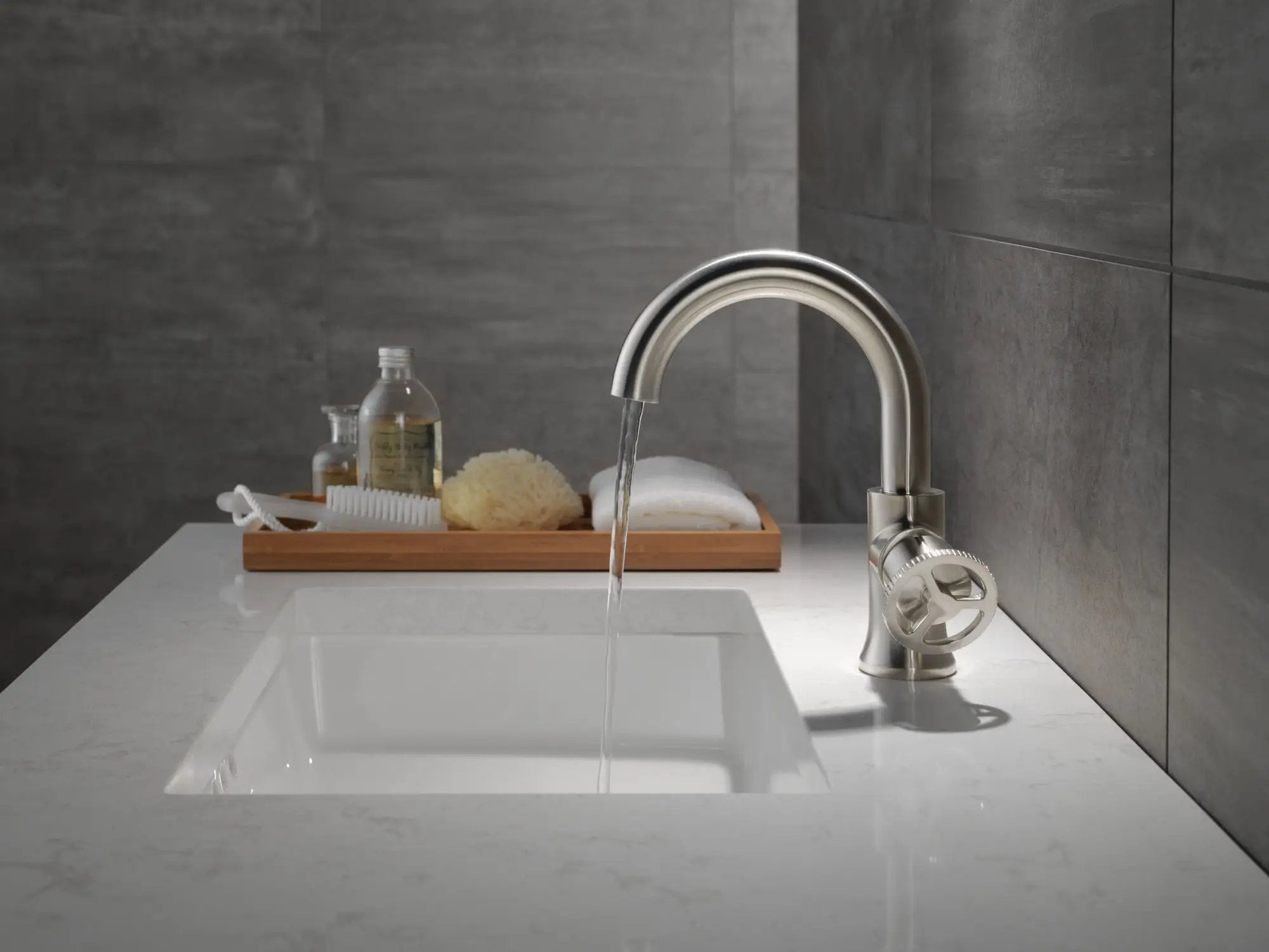 stainless bathroom faucet