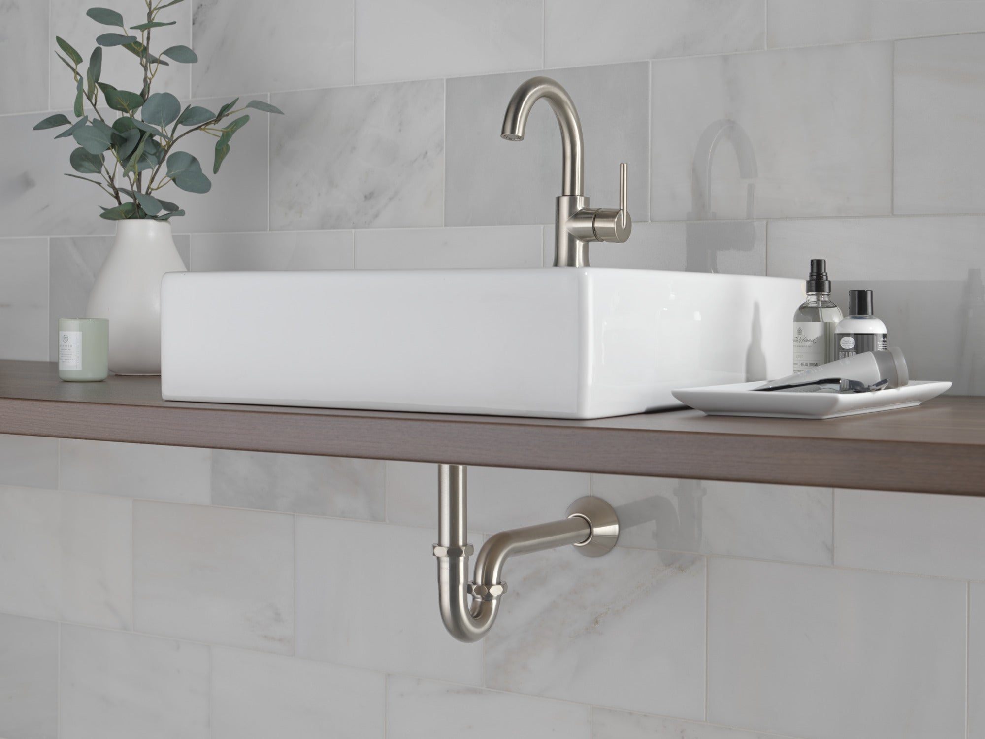 stainless bathroom faucet