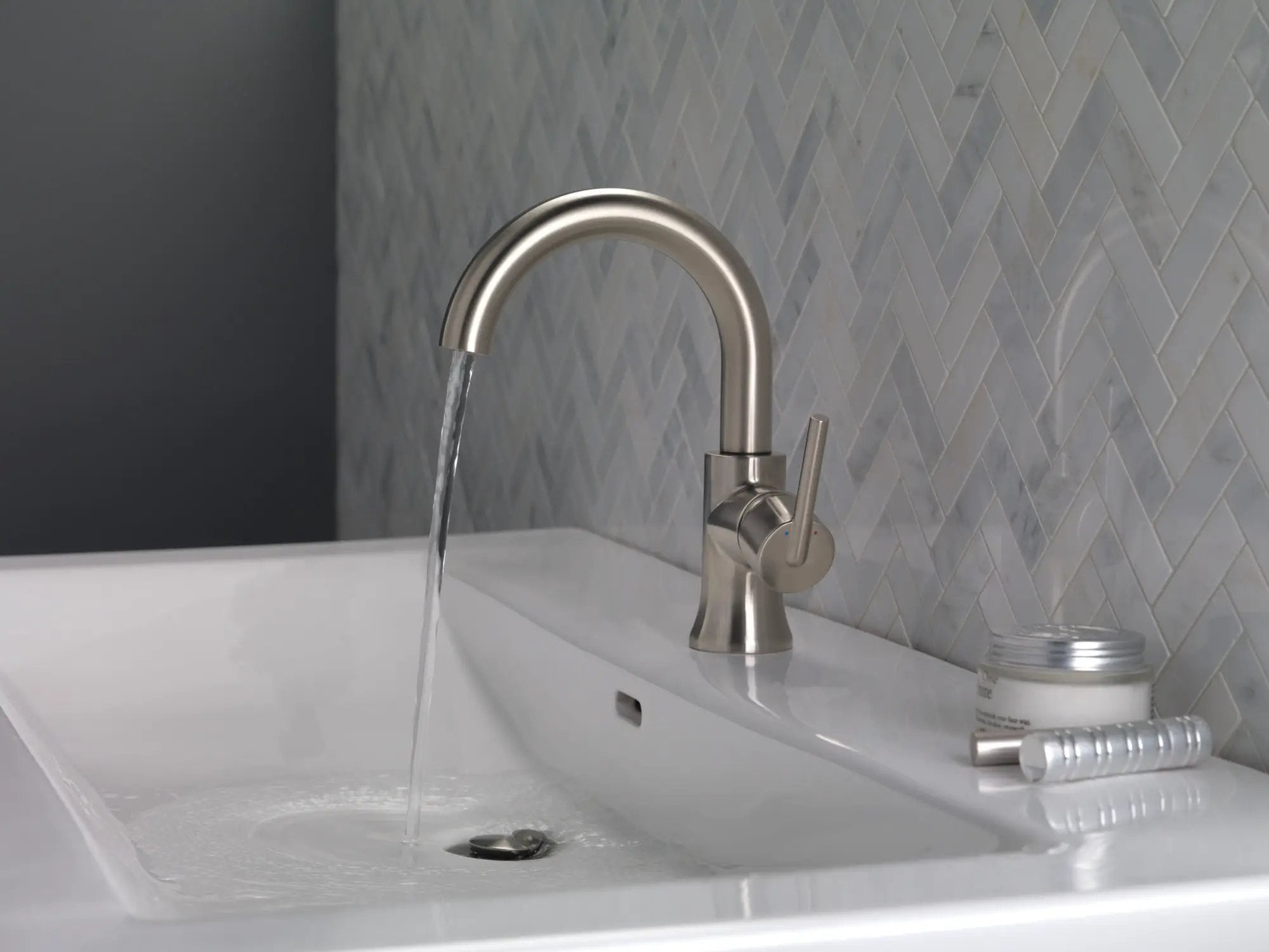 stainless bathroom faucet