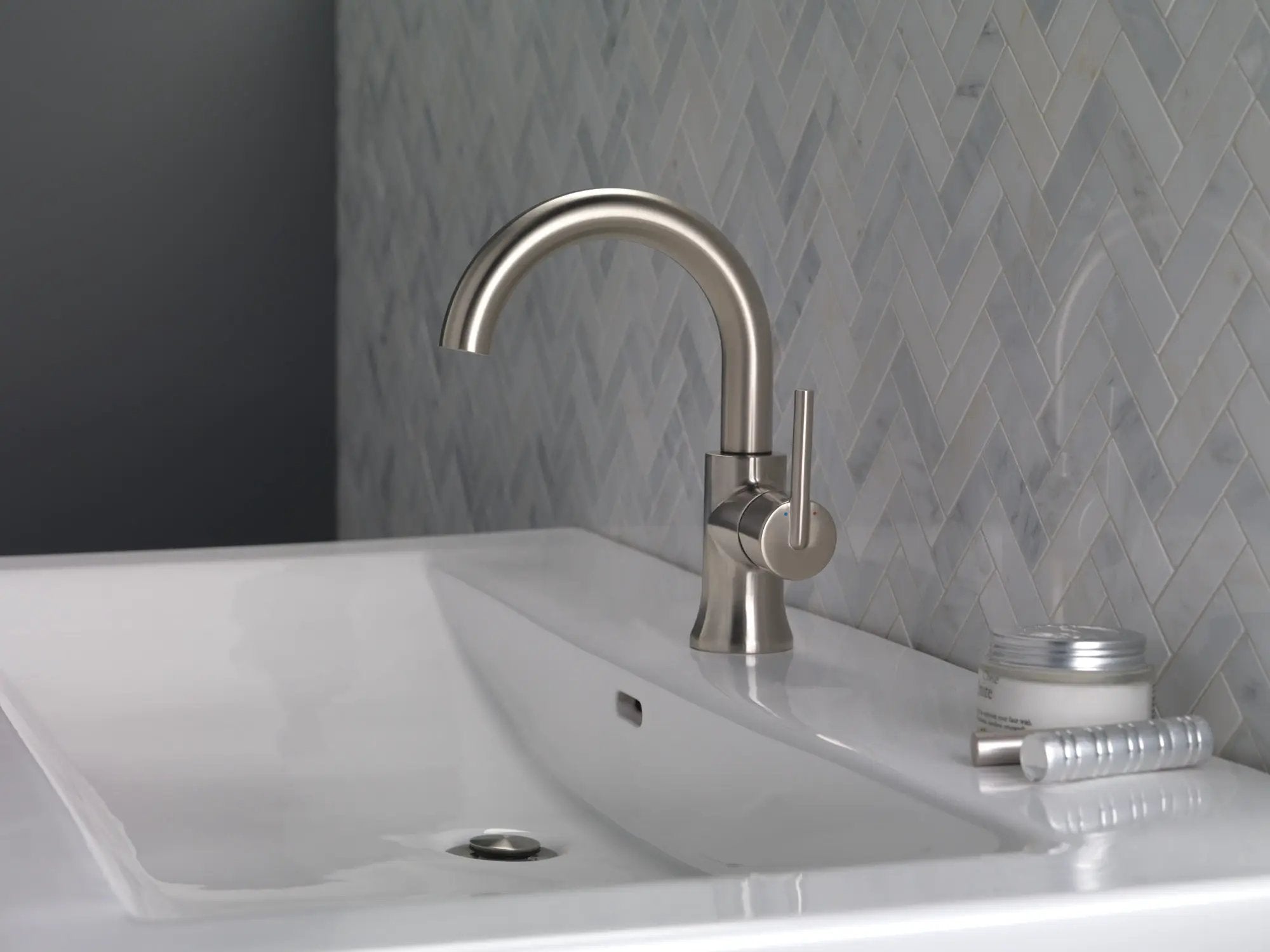 stainless bathroom faucet