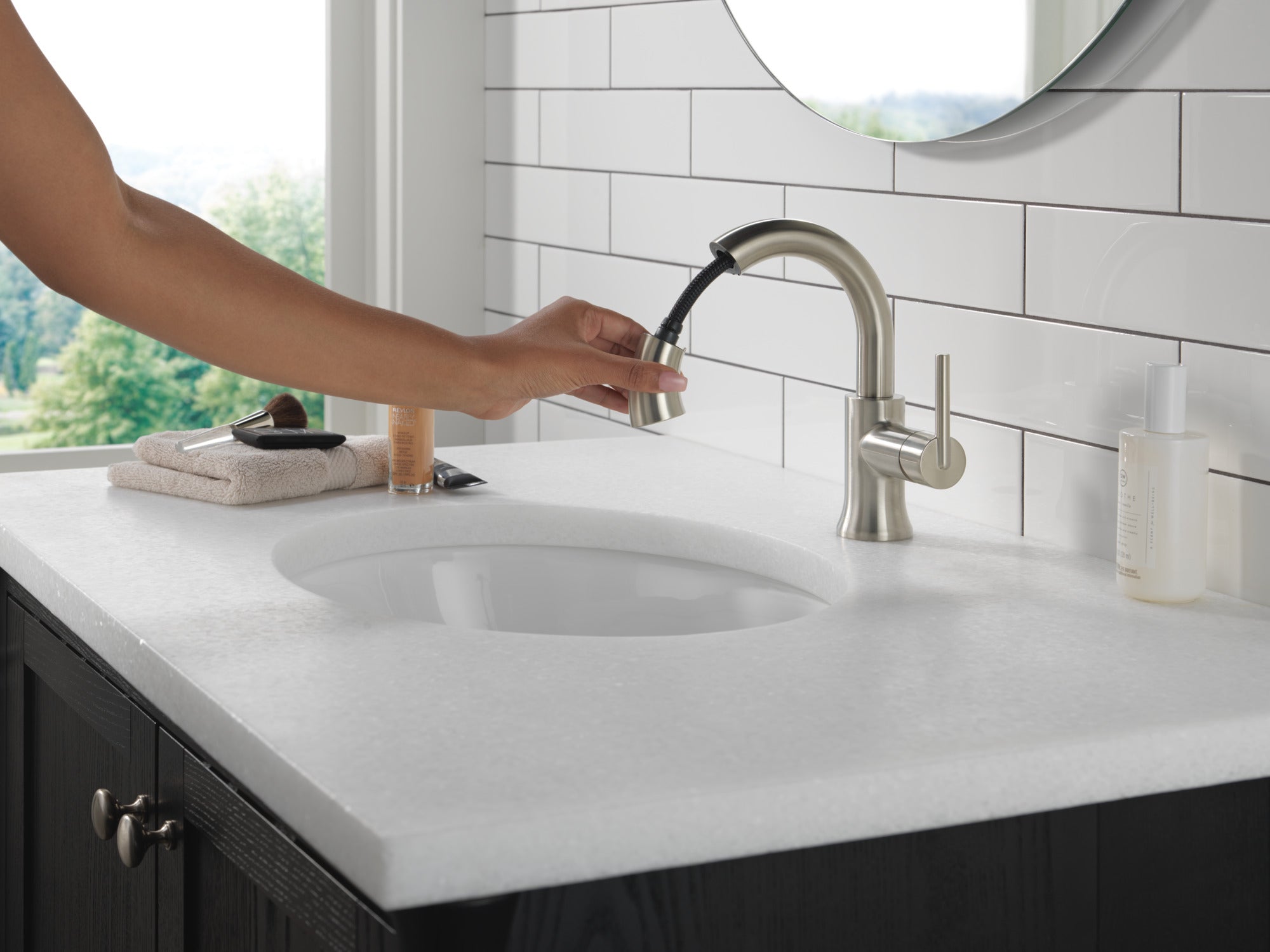 stainless bathroom faucet