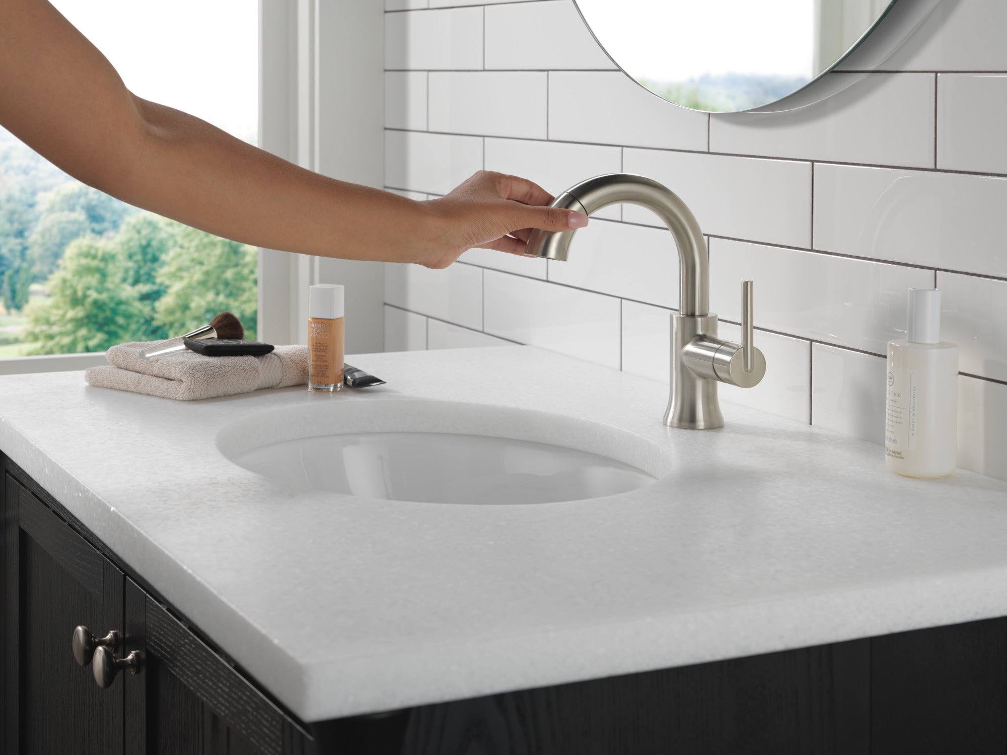 stainless bathroom faucet