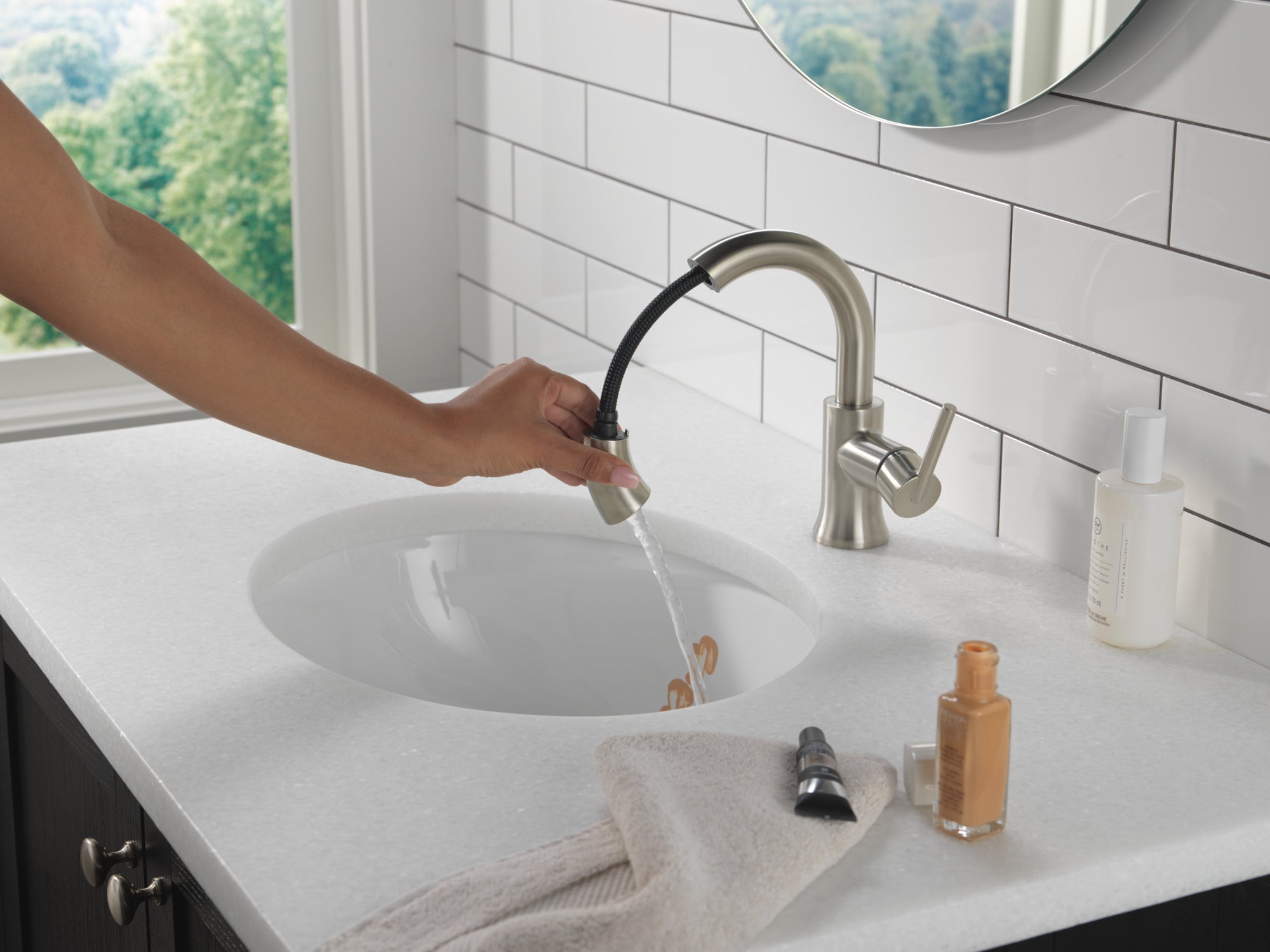 stainless bathroom faucet