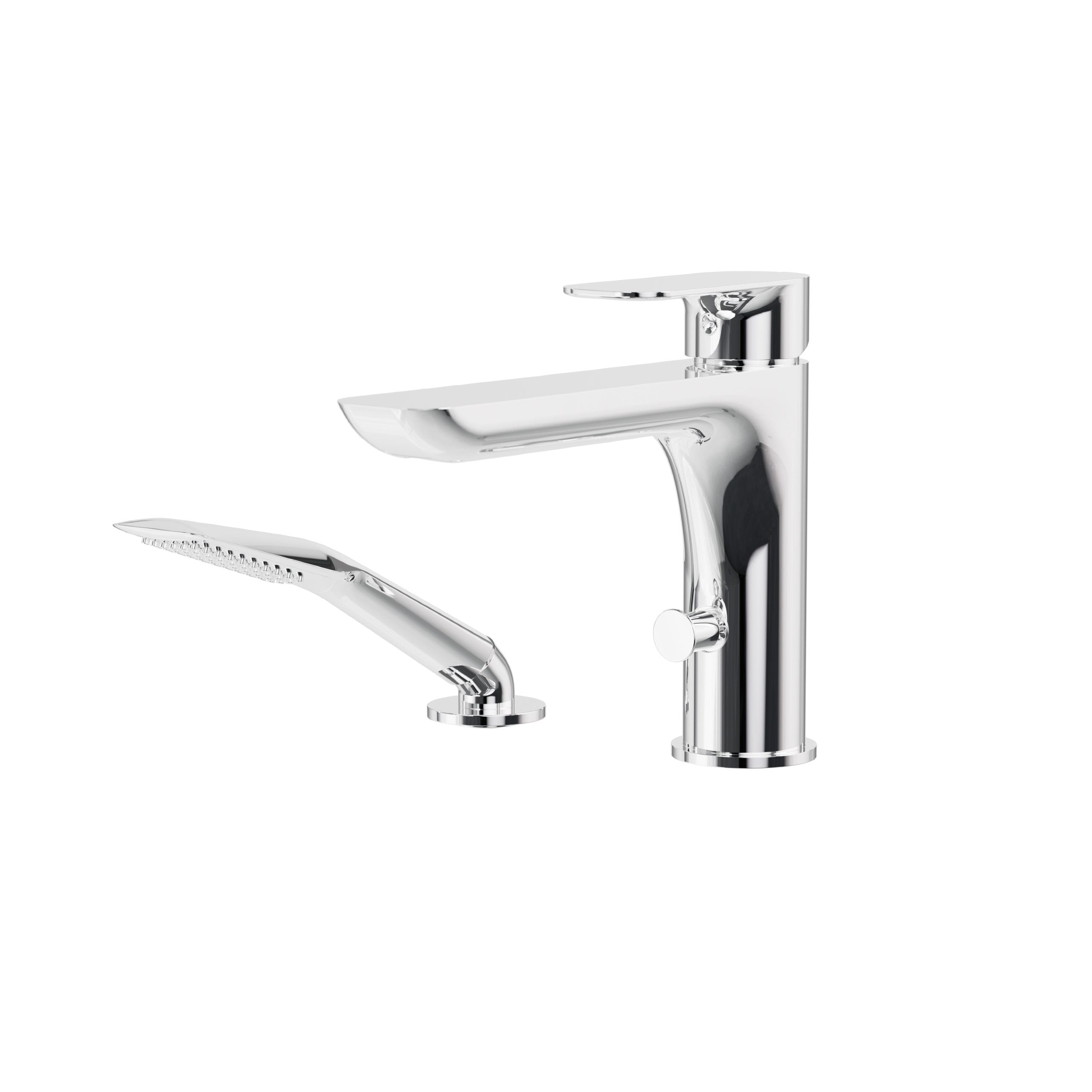 polished chrome tub filler