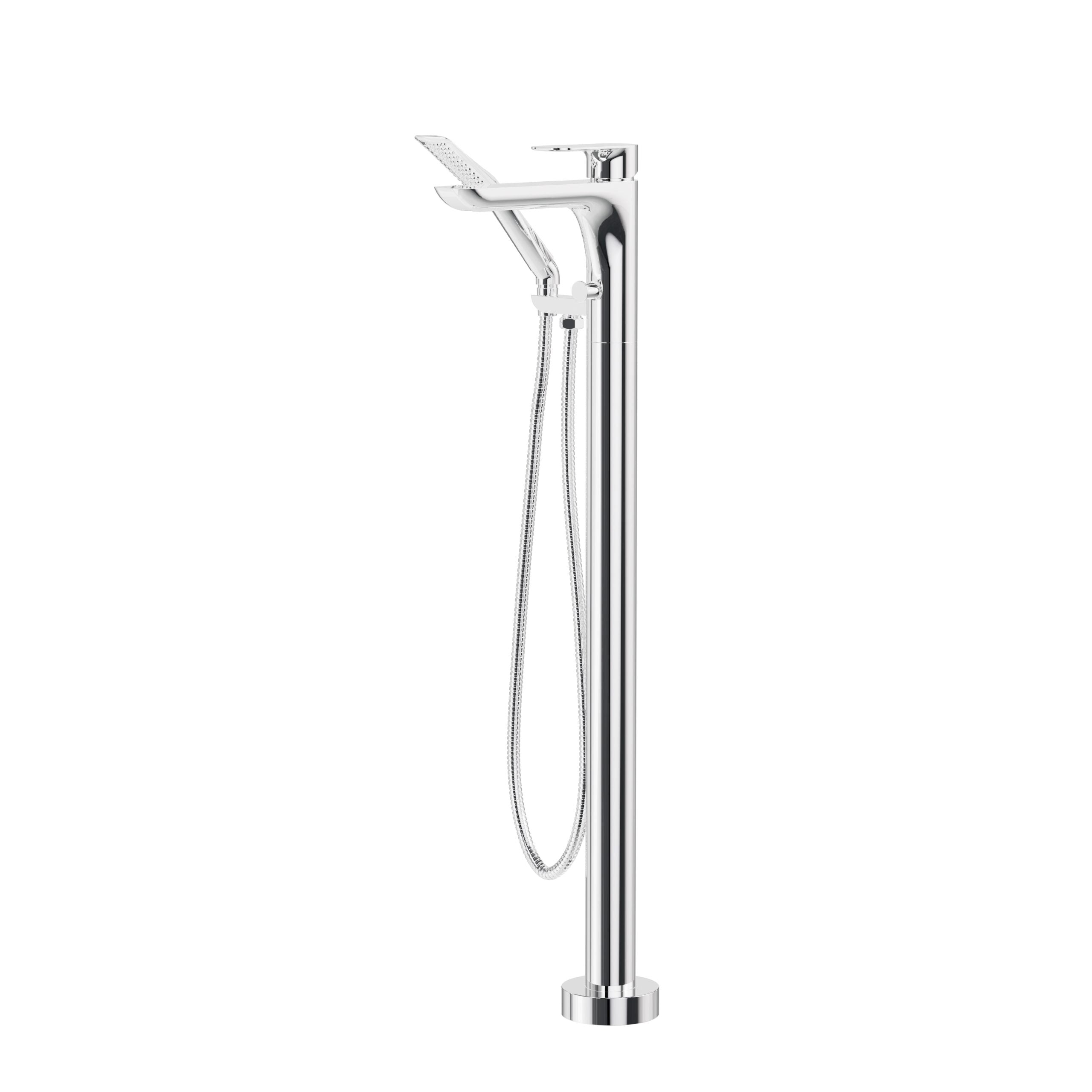 polished chrome tub filler