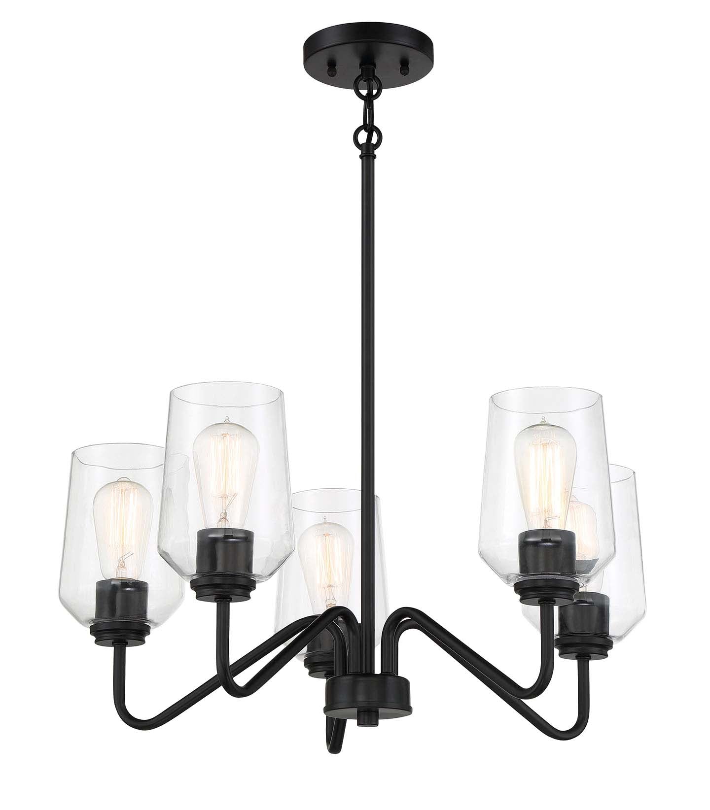 flat black chandeliers