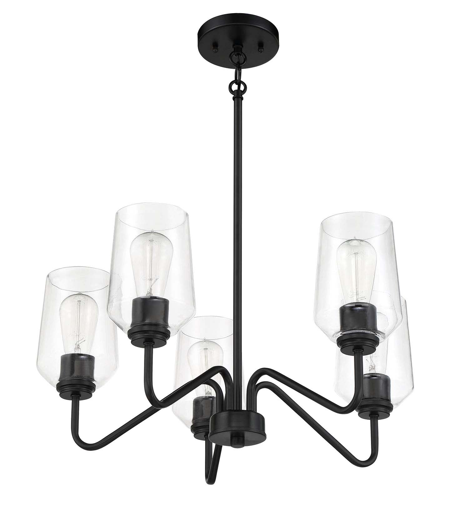 flat black chandeliers