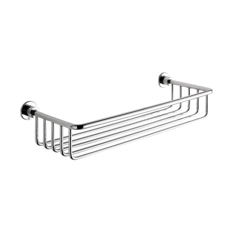 polished chrome shower basket
