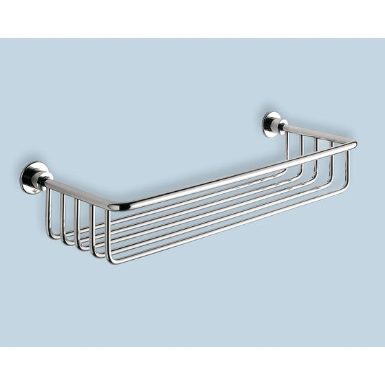 polished chrome shower basket