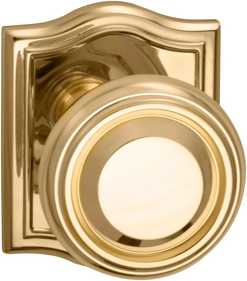 Omnia Prodigy Interior Traditional Knob Latchset with Arched Rose by Omnia