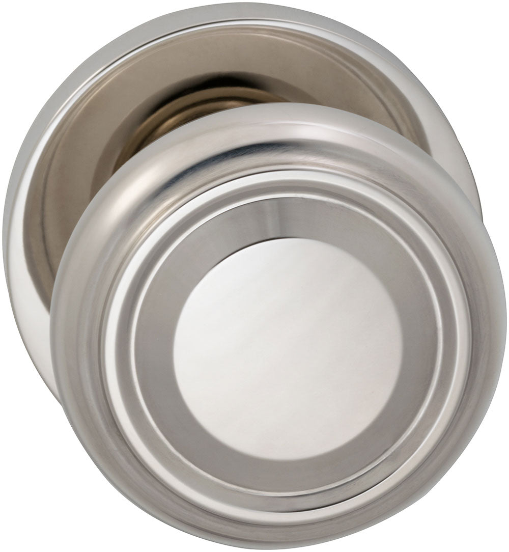 Omnia Prodigy Interior Traditional Knob Latchset with Modern Round Rose by Omnia