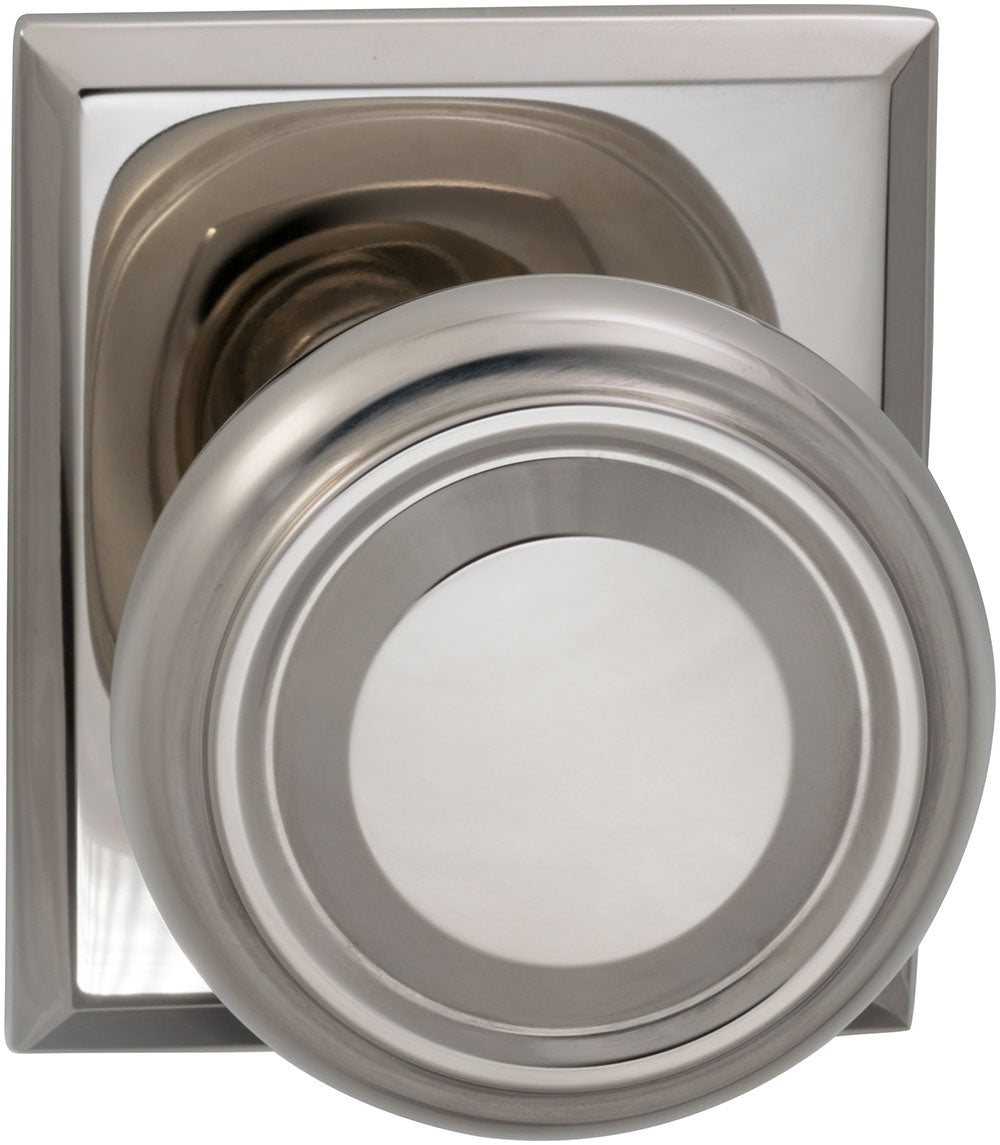 Omnia Prodigy Interior Traditional Knob Latchset with Rectangular Rose by Omnia
