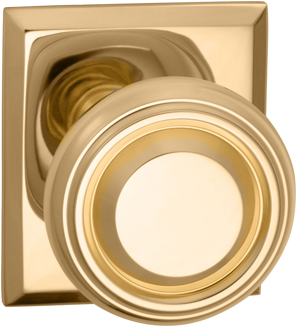 Omnia Prodigy Interior Traditional Knob Latchset with Rectangular Rose by Omnia
