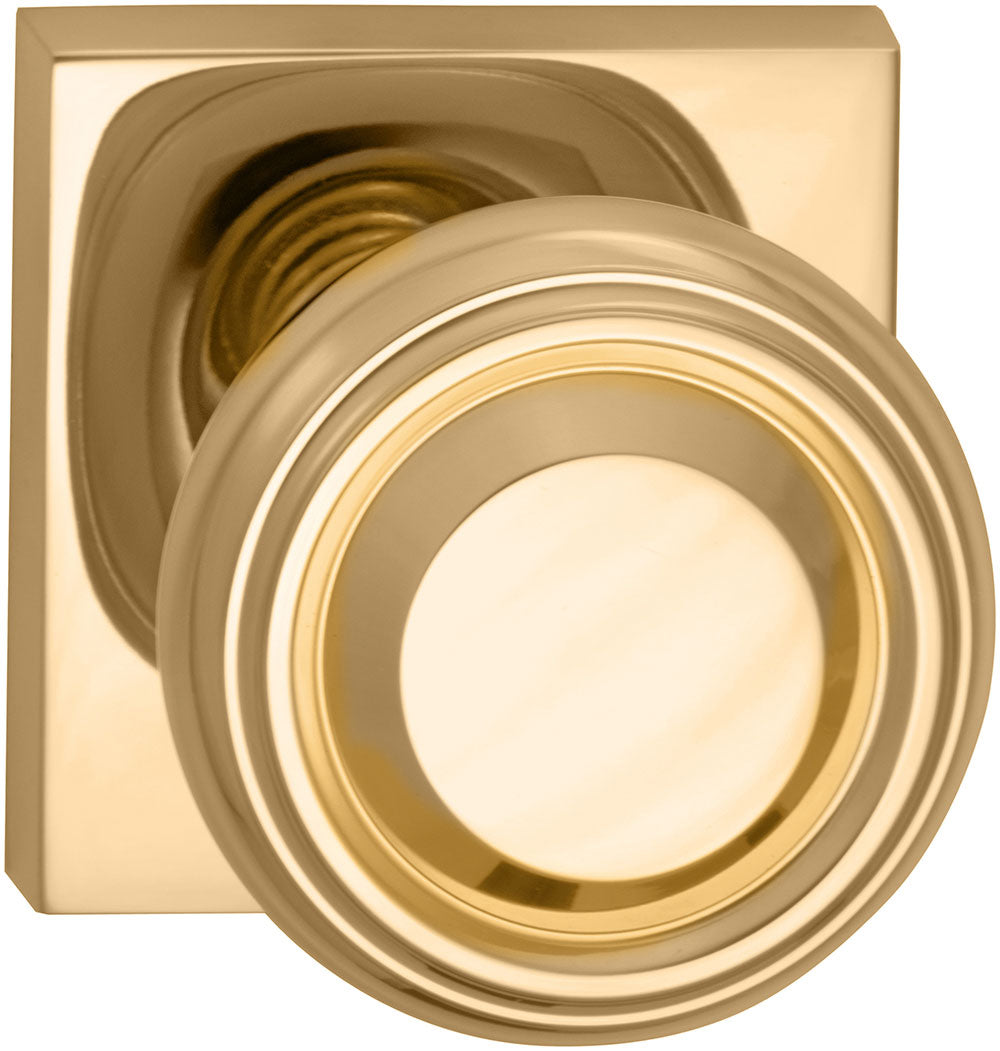 Omnia Prodigy Interior Traditional Knob Latchset with Square Rose by Omnia