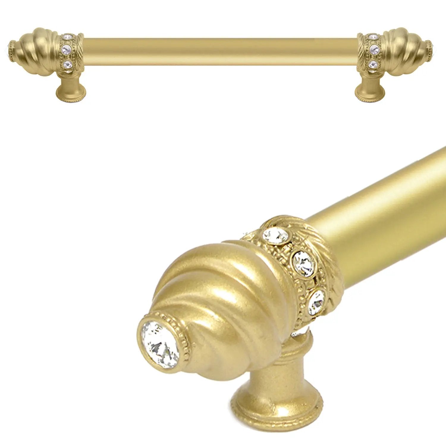 Carpe Diem Caché II Appliance/Long Pull - 5/8" Smooth Bar - Decorated with Swarovski Crystals by Carpe Diem