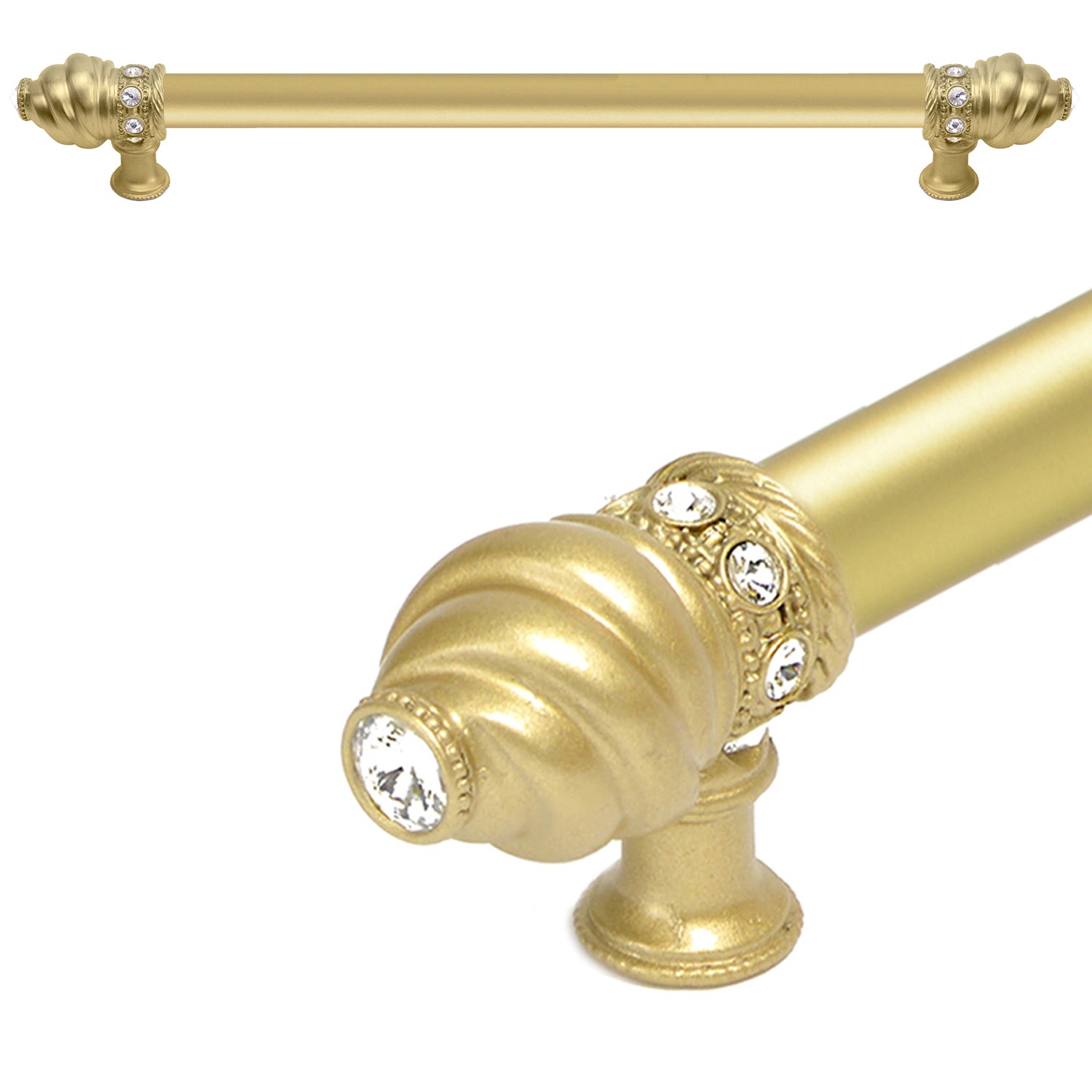 Carpe Diem Caché II Appliance/Long Pull - 5/8" Smooth Bar - Decorated with Swarovski Crystals by Carpe Diem