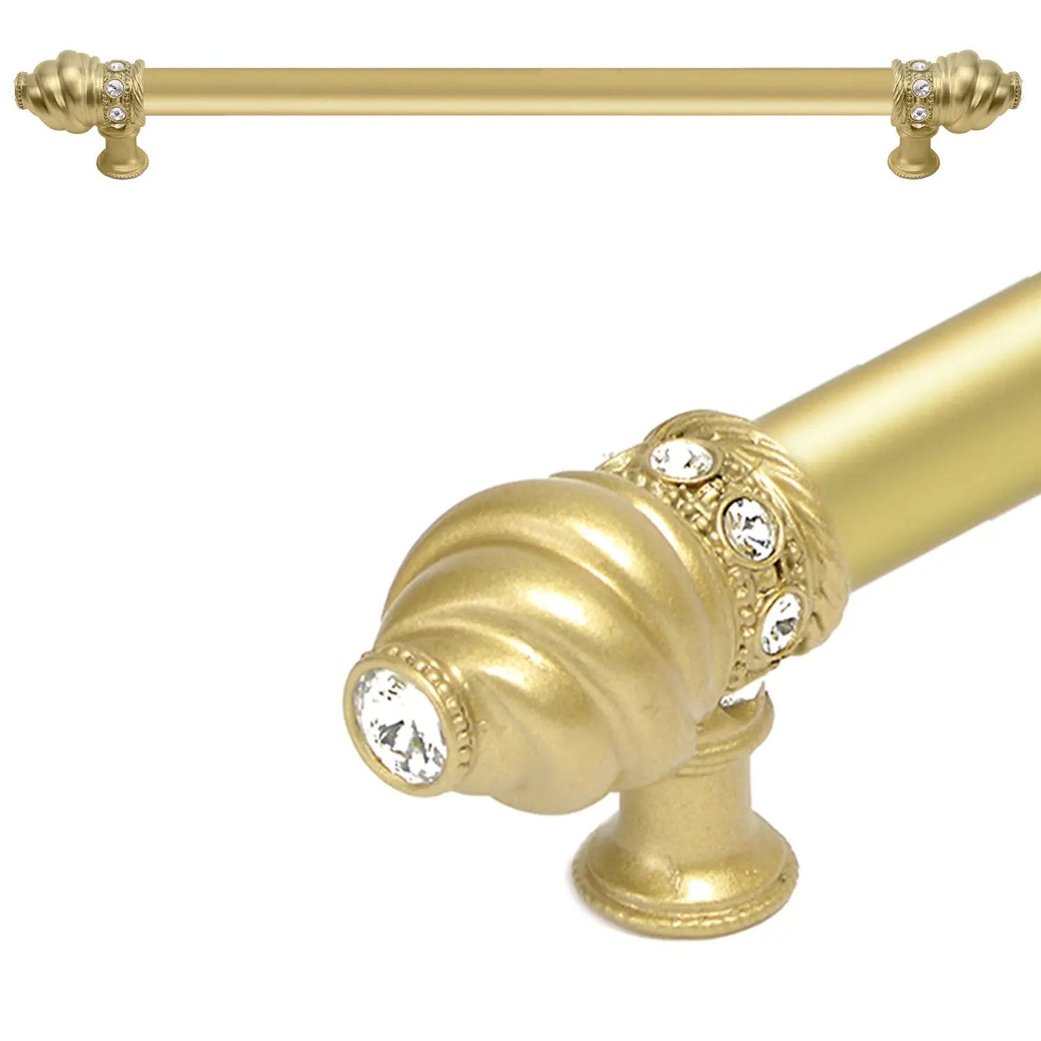 Carpe Diem Caché II Appliance/Long Pull - 5/8" Smooth Bar - Decorated with Swarovski Crystals by Carpe Diem