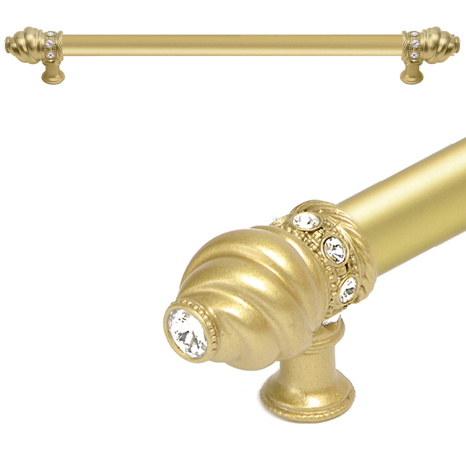 Carpe Diem Caché II Appliance/Long Pull - 5/8" Smooth Bar - Decorated with Swarovski Crystals