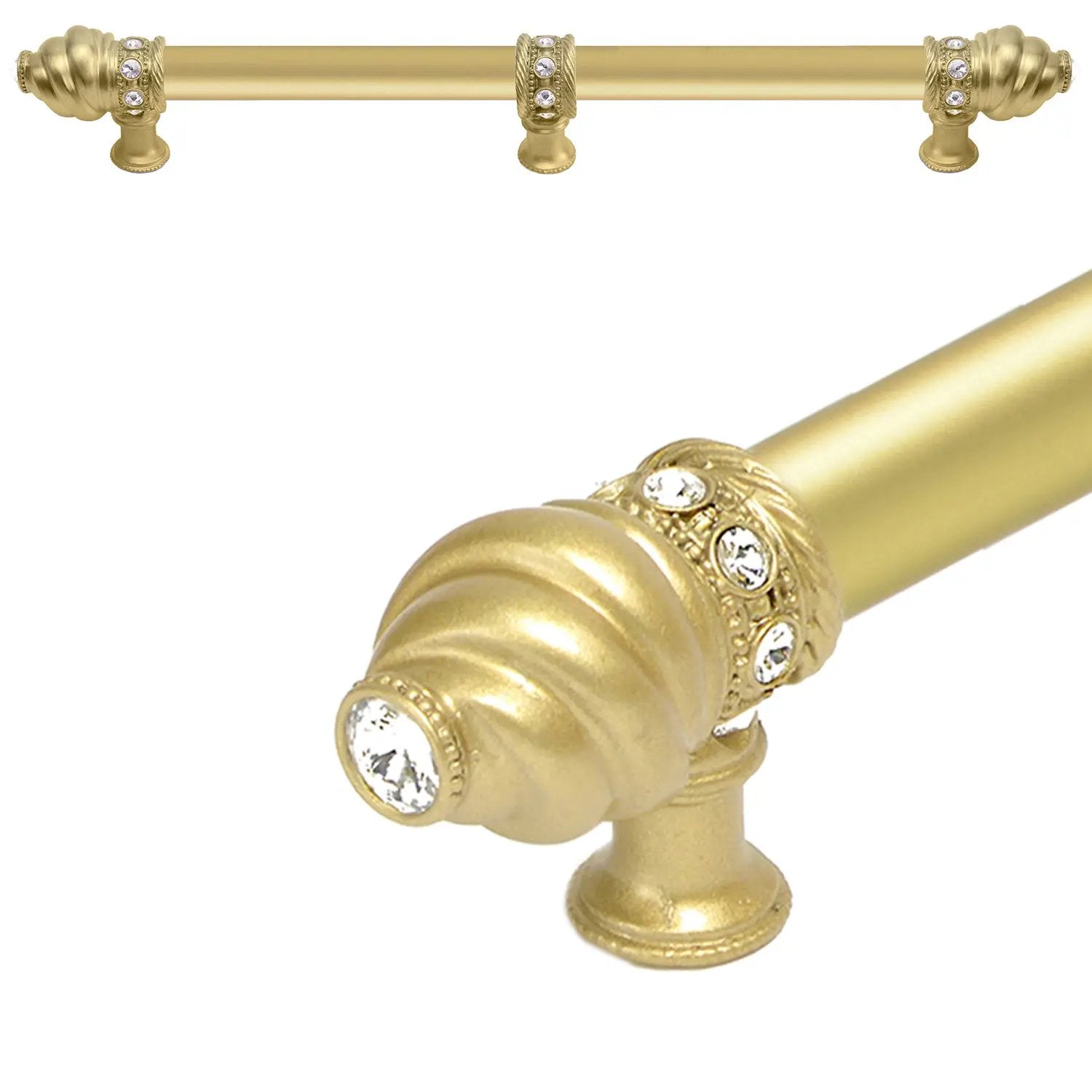 Carpe Diem Caché II Appliance/Long Pull - 5/8" Smooth Bar and Center Brace - Decorated with Swarovski Crystals by Carpe Diem