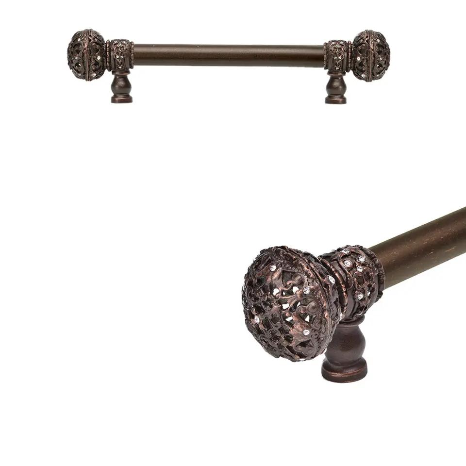 Carpe Diem Juliane Grace Large Finial Appliance/Long Pull - 5/8" Smooth Bar - Decorated with Swarovski Crystals by Carpe Diem