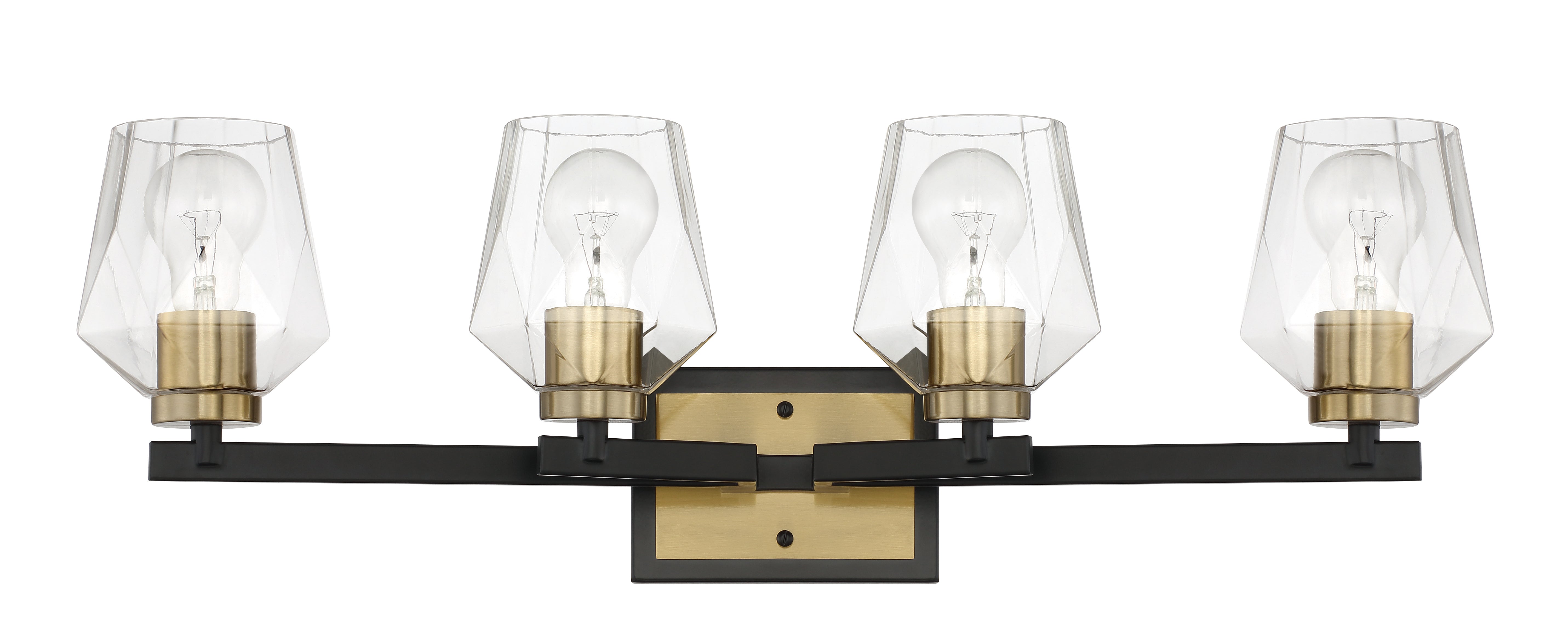flat black/satin brass wall sconces