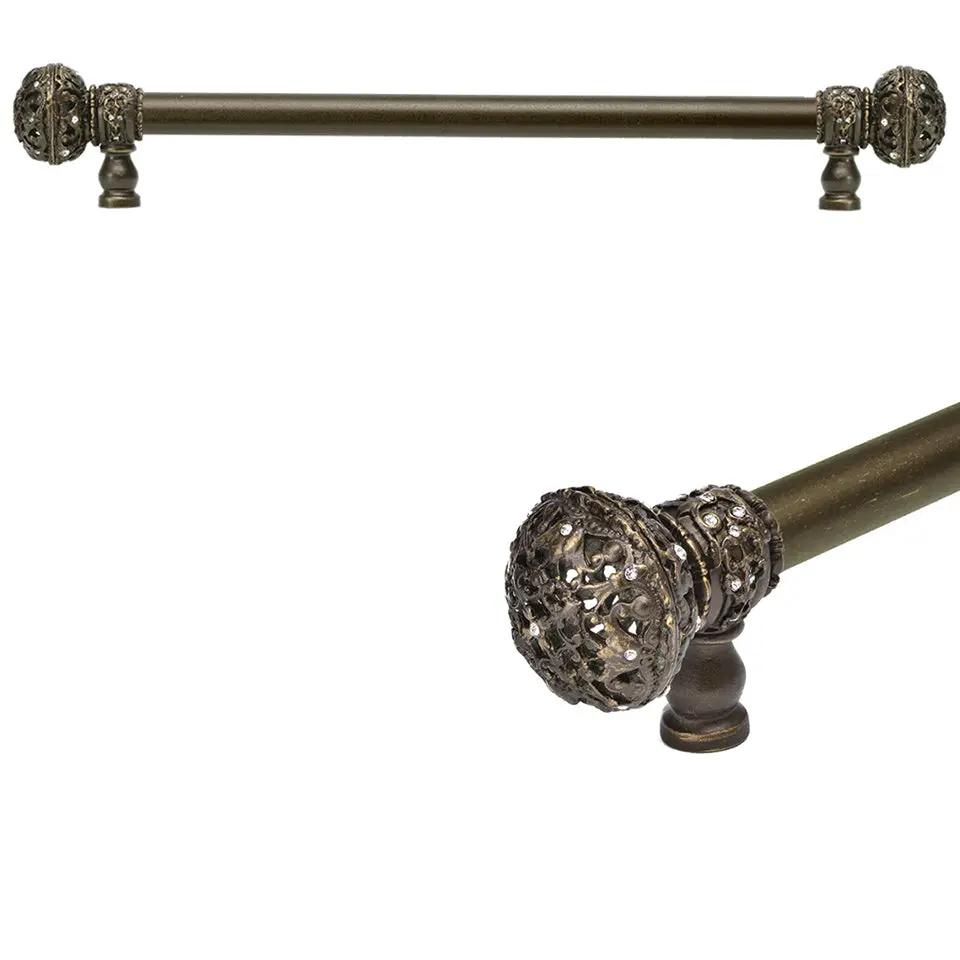 Carpe Diem Juliane Grace Large Finial Appliance/Long Pull - 5/8" Smooth Bar - Decorated with Swarovski Crystals by Carpe Diem