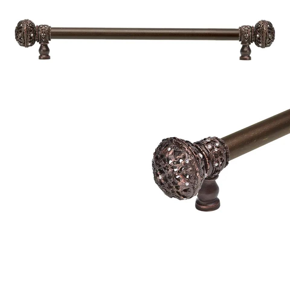 Carpe Diem Juliane Grace Large Finial Appliance/Long Pull - 5/8" Smooth Bar - Decorated with Swarovski Crystals by Carpe Diem