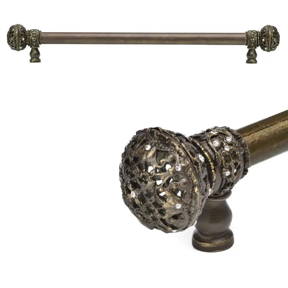 Carpe Diem Juliane Grace Large Finial Appliance/Long Pull - 5/8" Smooth Bar - Decorated with Swarovski Crystals by Carpe Diem
