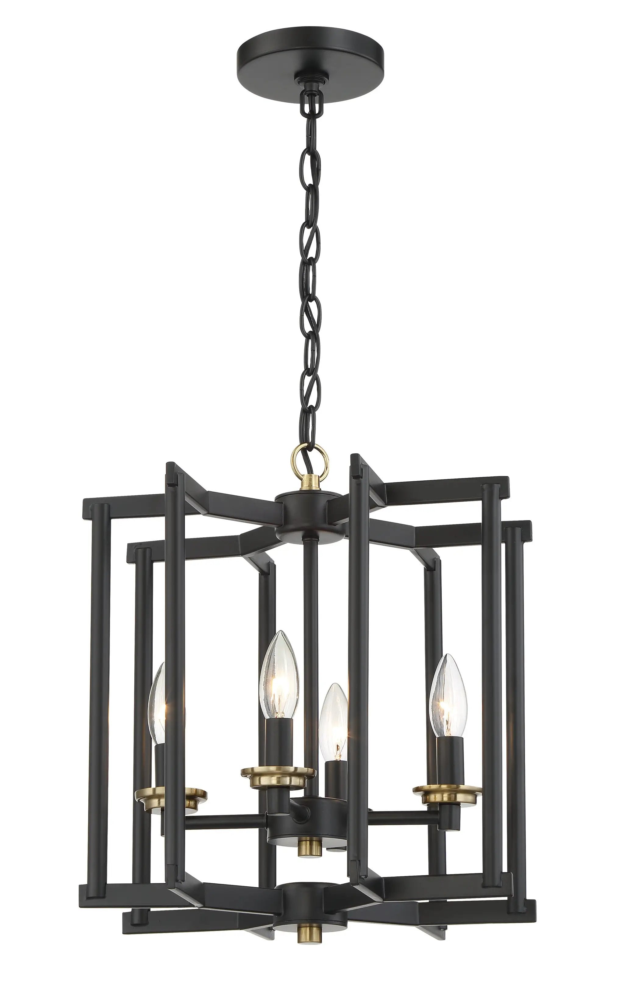 flat black/satin brass ceiling mount