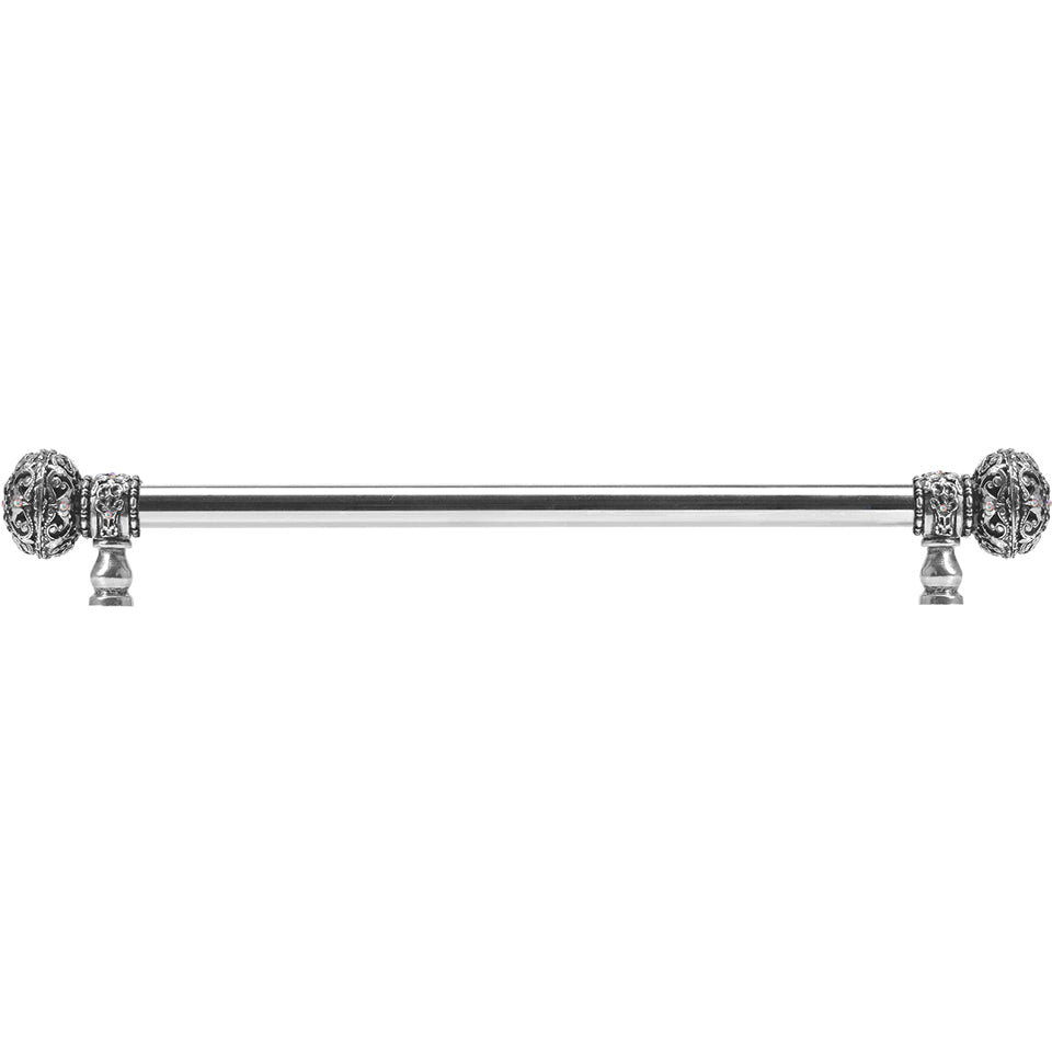 Carpe Diem Juliane Grace Large Finial Appliance/Long Pull - 5/8" Smooth Bar - Decorated with Swarovski Crystals