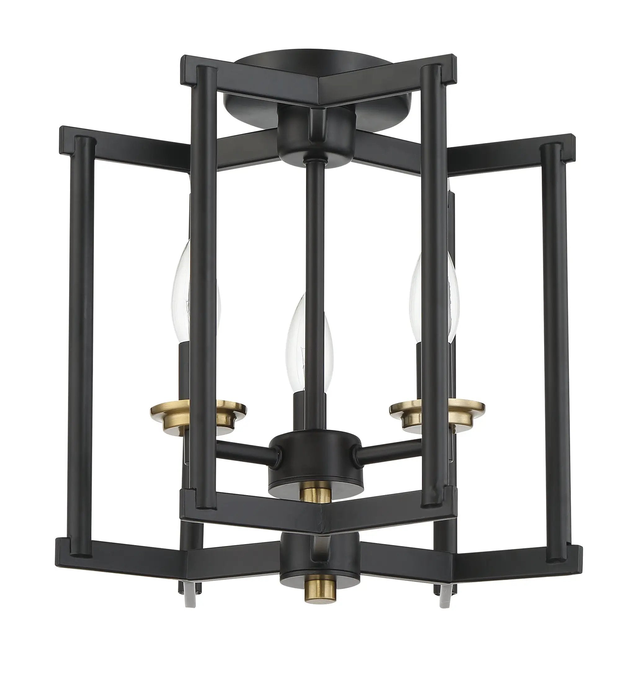 flat black/satin brass pendants