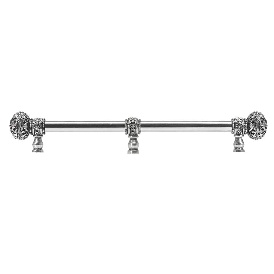 Carpe Diem Juliane Grace Large Finial Appliance/Long Pull - 5/8" Smooth Bar and Center Brace - Decorated with Swarovski Crystals by Carpe Diem