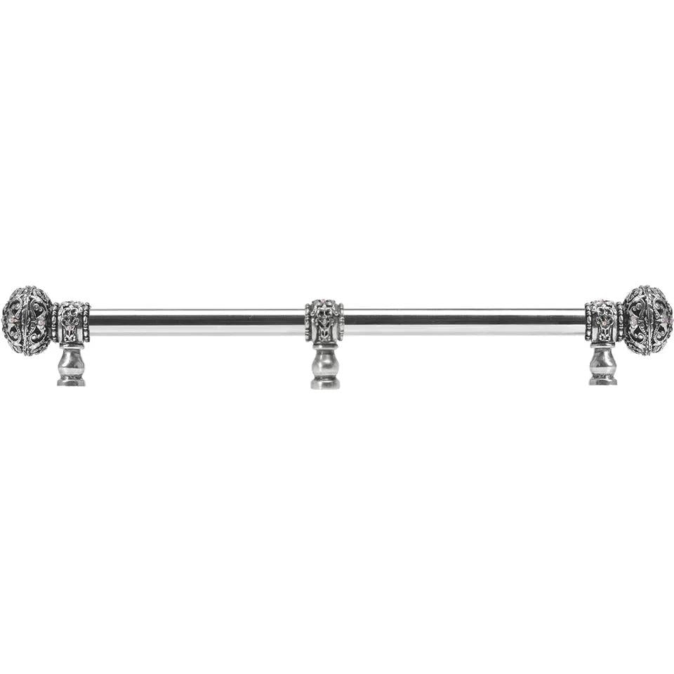 Carpe Diem Juliane Grace Large Finial Appliance/Long Pull - 5/8" Smooth Bar and Center Brace - Decorated with Swarovski Crystals by Carpe Diem