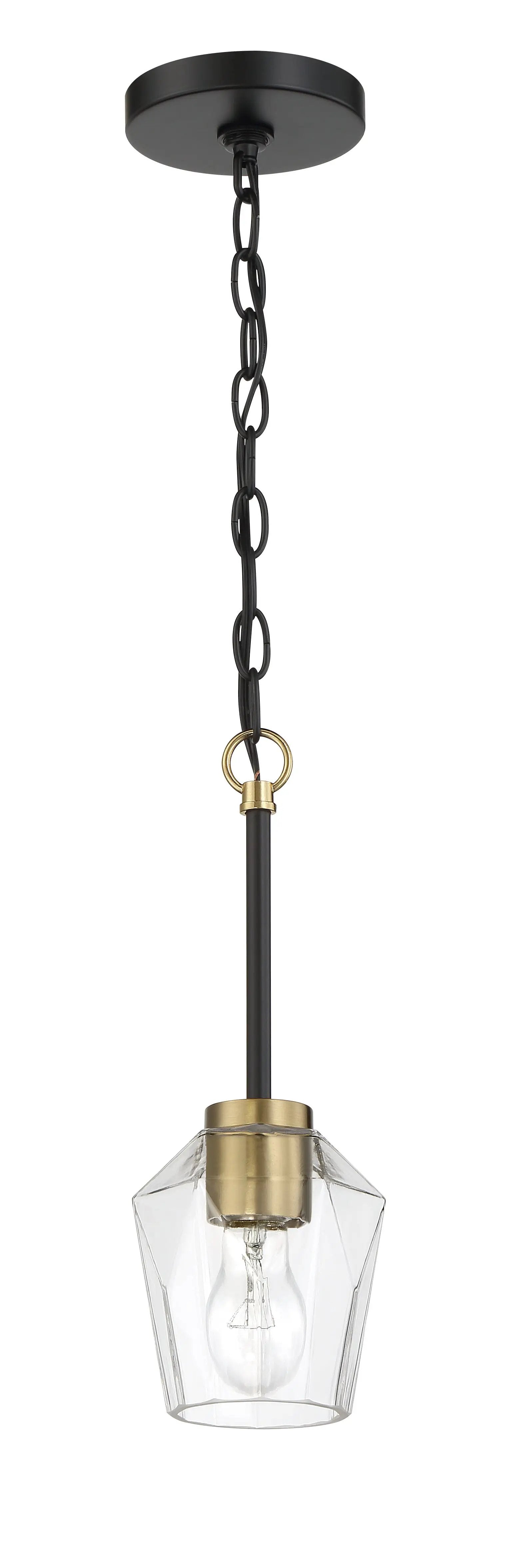 flat black/satin brass pendants