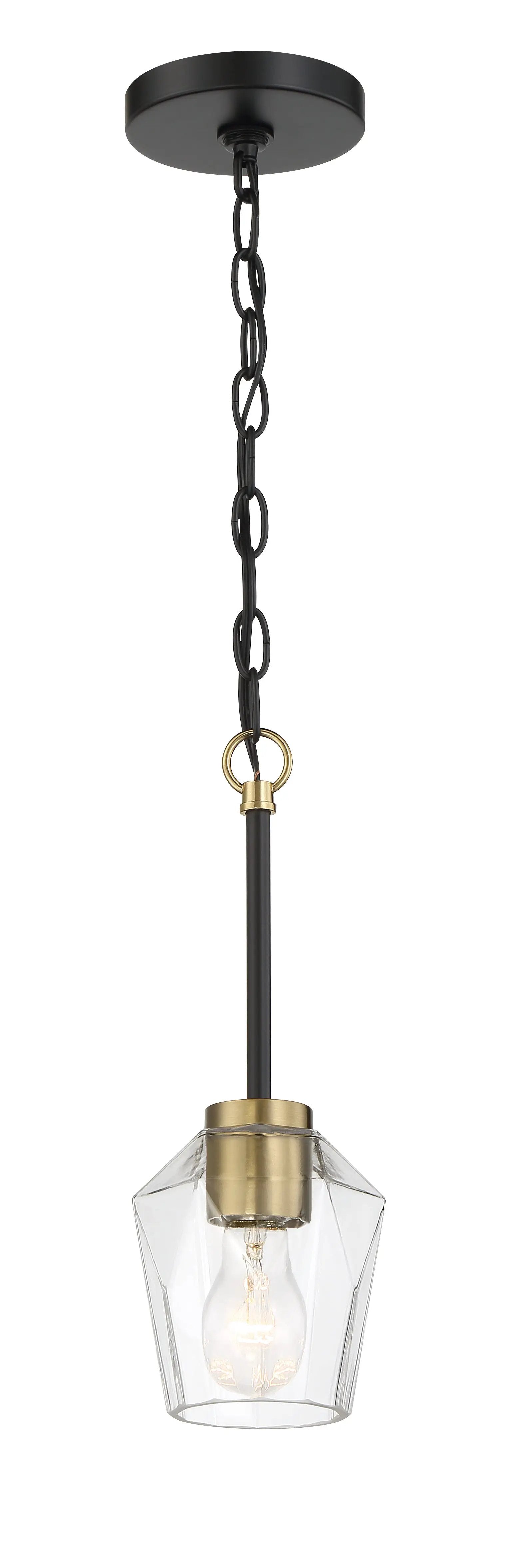 flat black/satin brass pendants