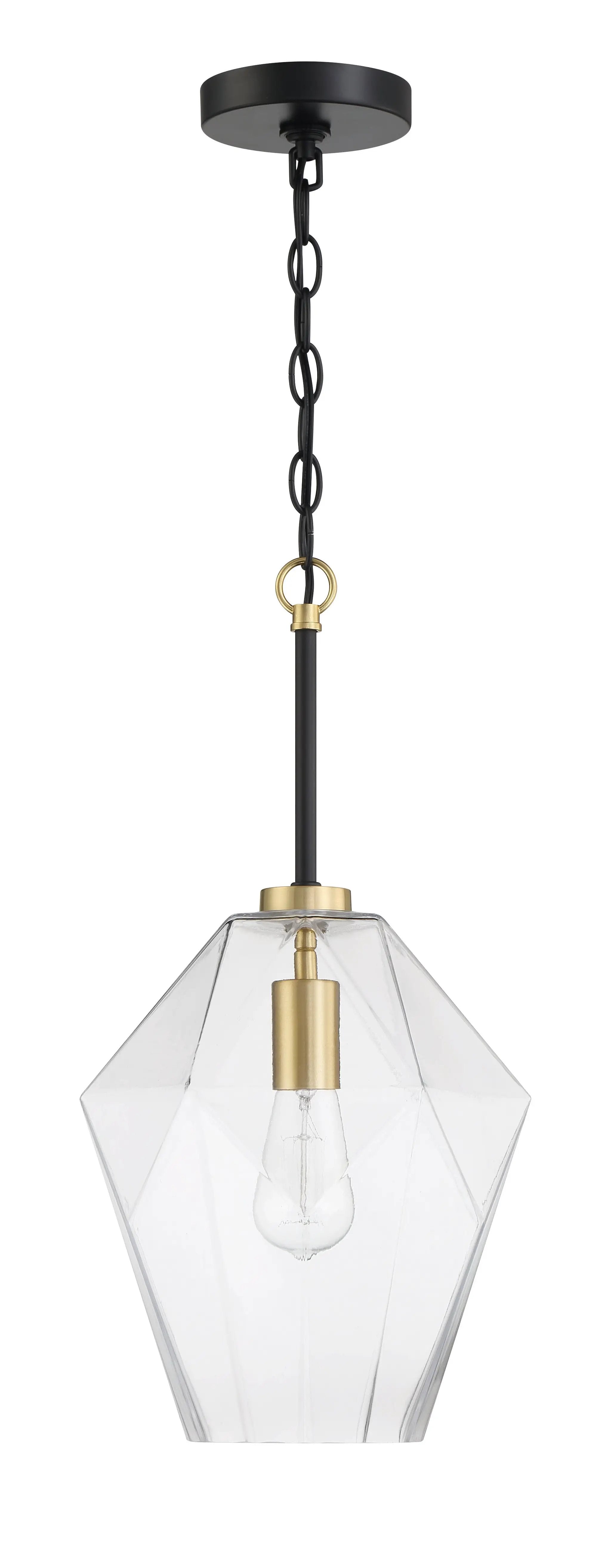 flat black/satin brass pendants