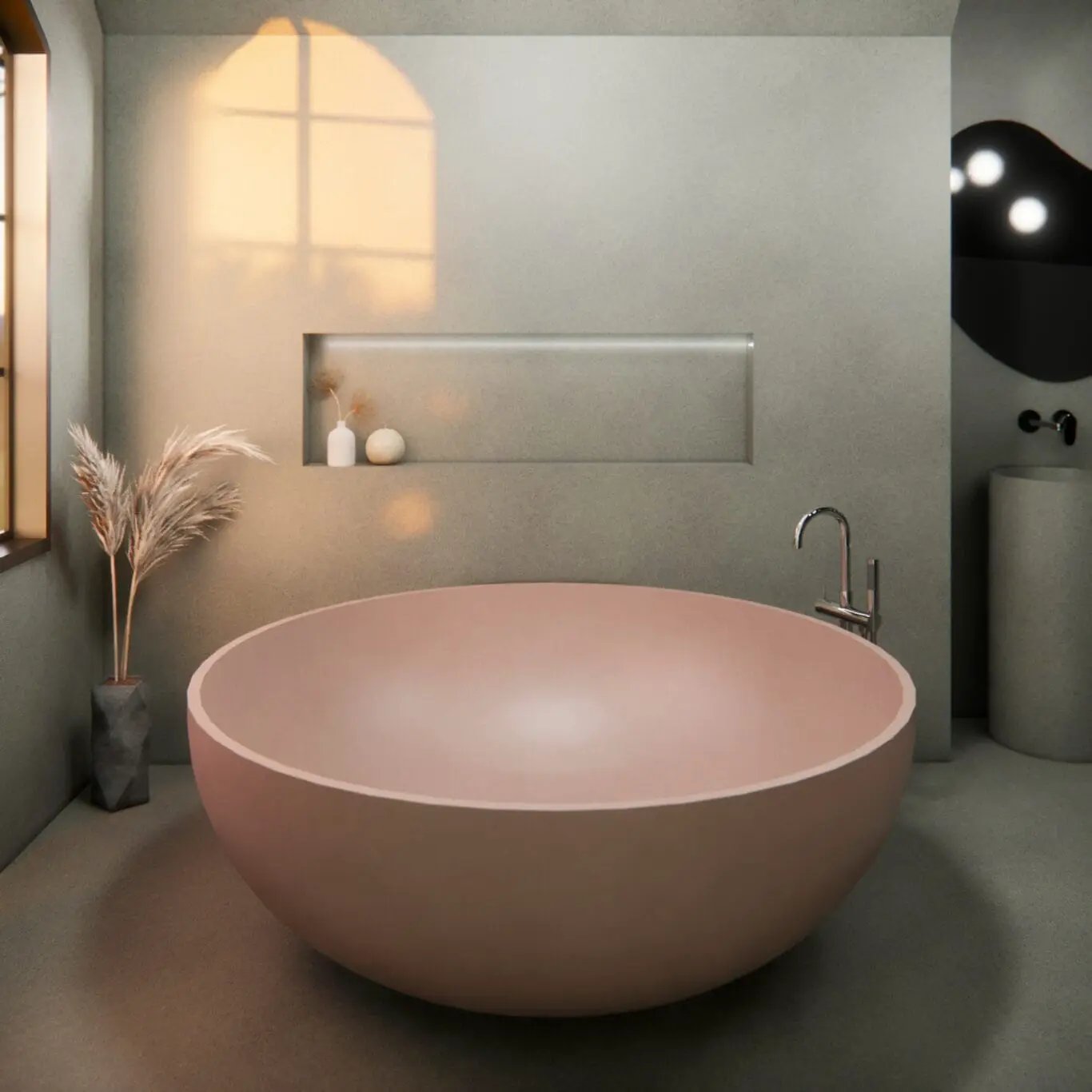 Balux Kopa 65 Concrete Freestanding Bathtub by Balux