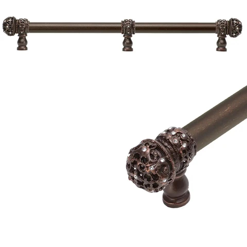 Carpe Diem Juliane Grace Medium Finial Appliance/Long Pull - 5/8" Smooth Bar and Center Brace - Decorated with Swarovski Crystals by Carpe Diem