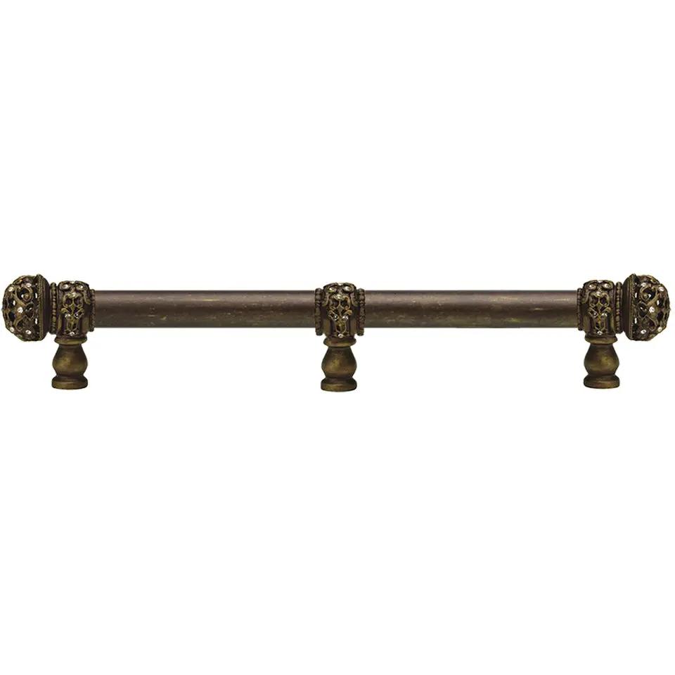 Carpe Diem Juliane Grace Medium Finial Appliance/Long Pull - 5/8" Smooth Bar and Center Brace - Decorated with Swarovski Crystals by Carpe Diem