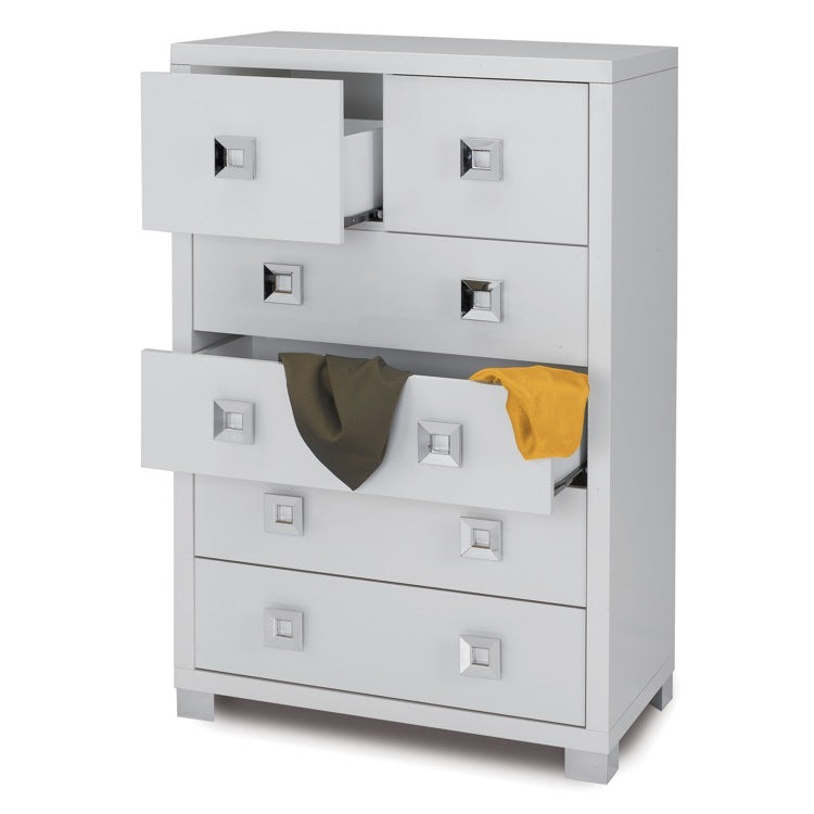 glossy white storage cabinet
