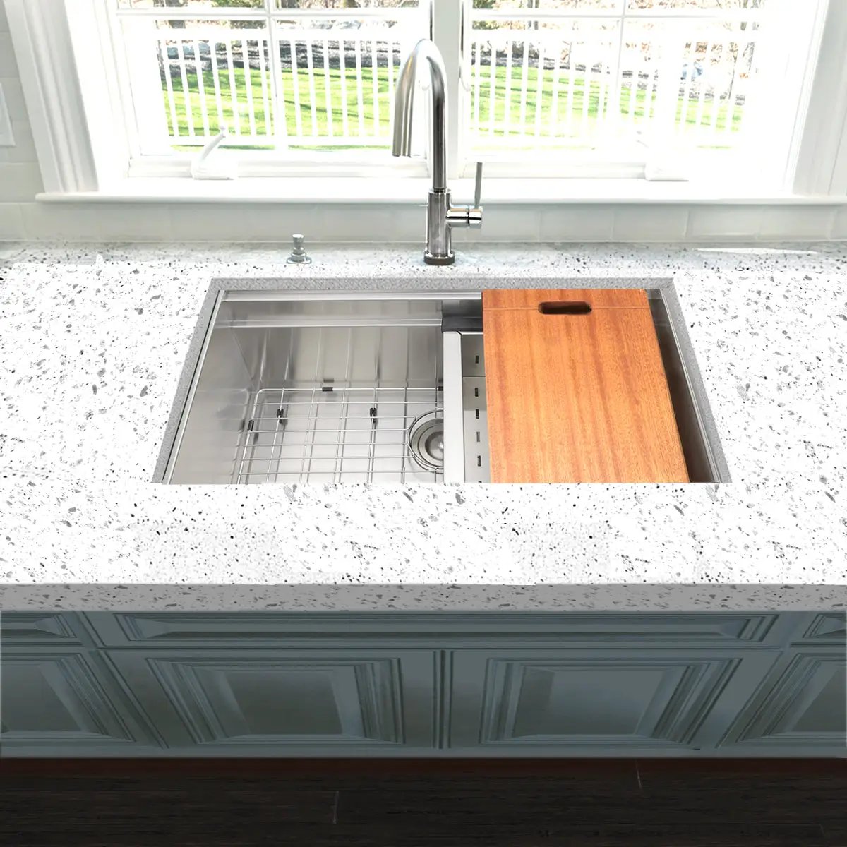 silver kitchen sink