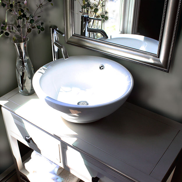 white bathroom sink