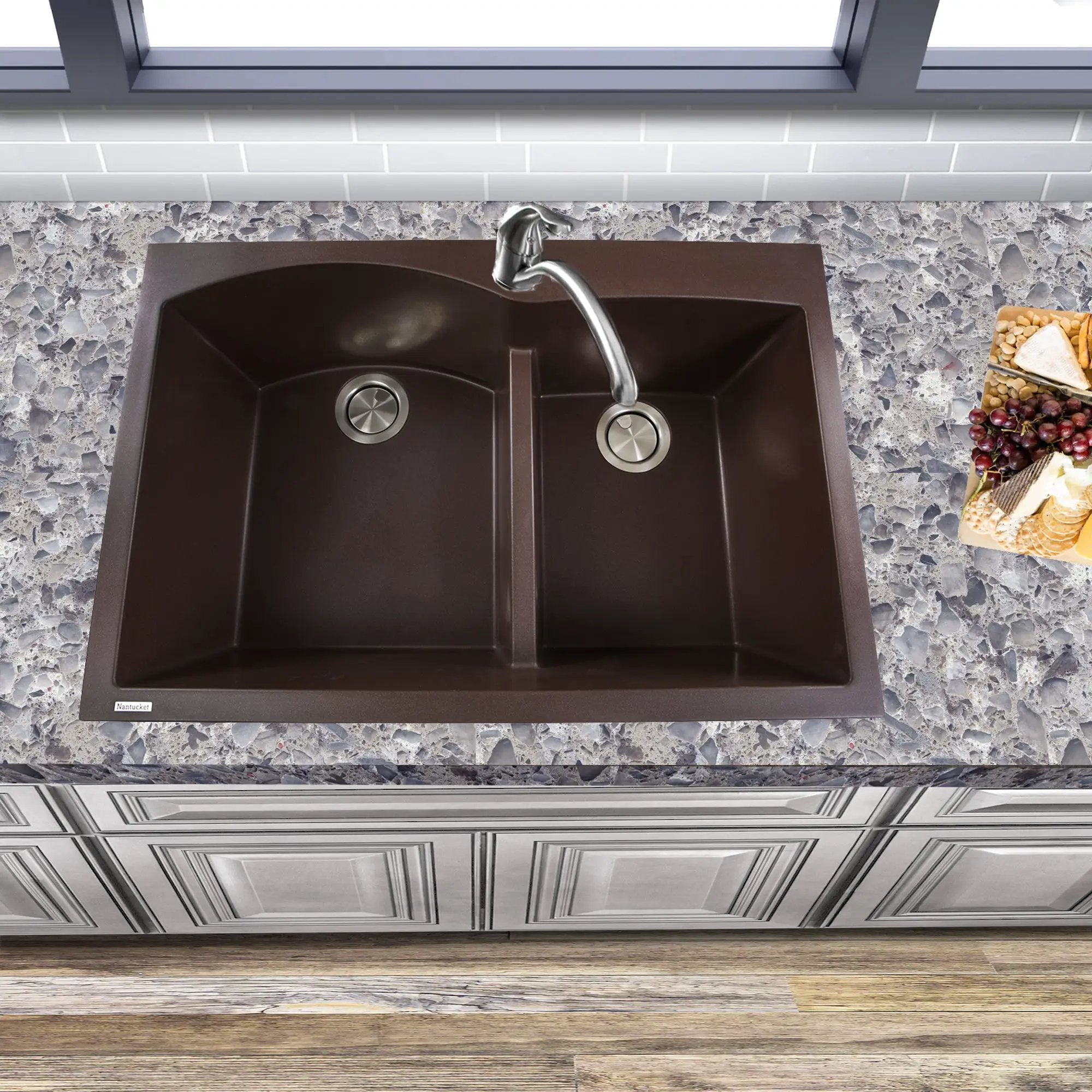 brown kitchen sink