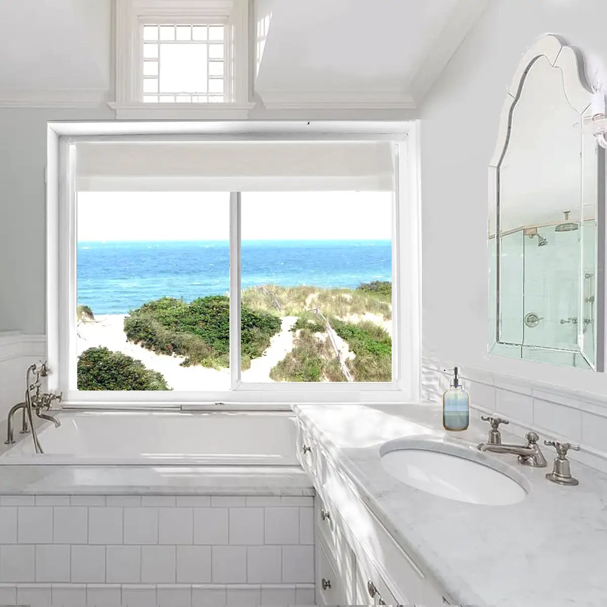 white bathroom sink