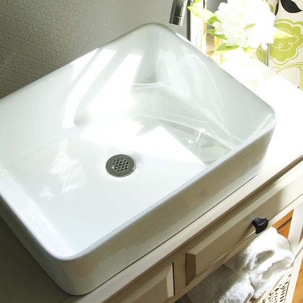 white bathroom sink